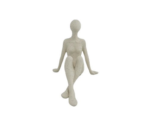 Escultura Mulher Pensativa Creme, Bege | WestwingNow