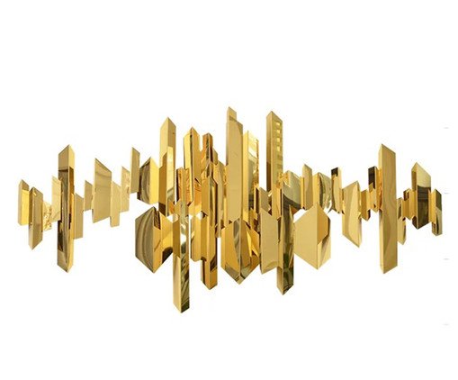 Escultura De Parede Tubos 3D Inox, Dourado | WestwingNow