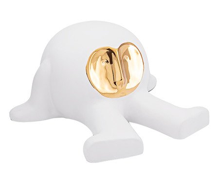 Escultura Max Relaxado Branco E Dourado I | Westwing