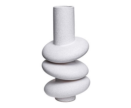 Vaso Espiral Branco Areia