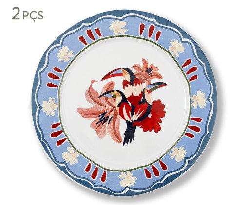 Jogo de Pratos Rasos Estampa Tucanos, multicolor | WestwingNow