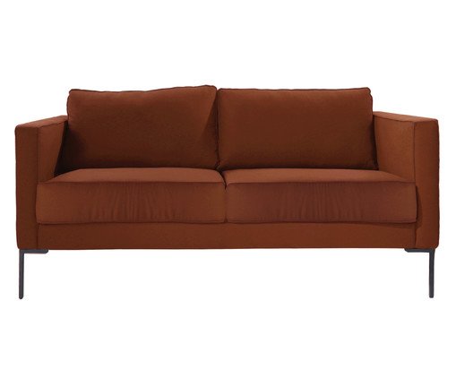Sofá Ettore 2 Lugares em Tecido Telha, Terracotta | WestwingNow
