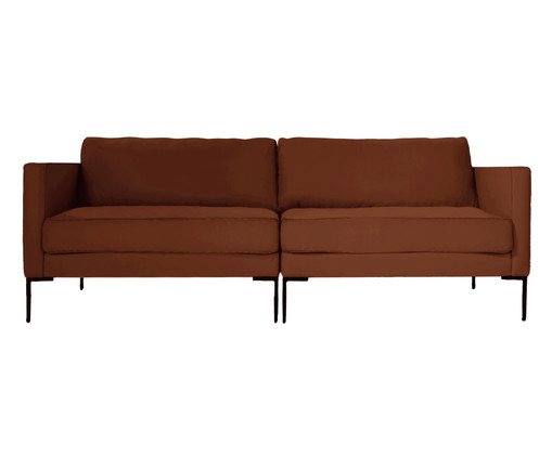 Sofá Ettore 4 Lugares em Tecido Telha, Terracotta | WestwingNow