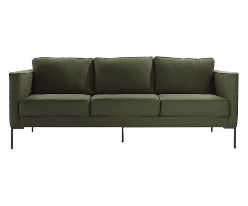 Sofá Ettore 3 Lugares em Tecido Verde, green | WestwingNow