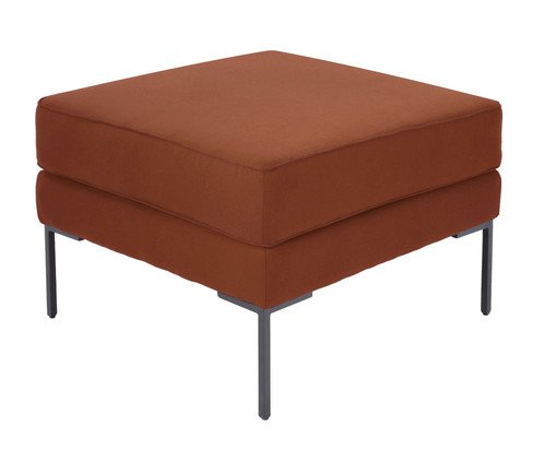 Pufe Ettore em Tecido Telha, Terracotta | WestwingNow