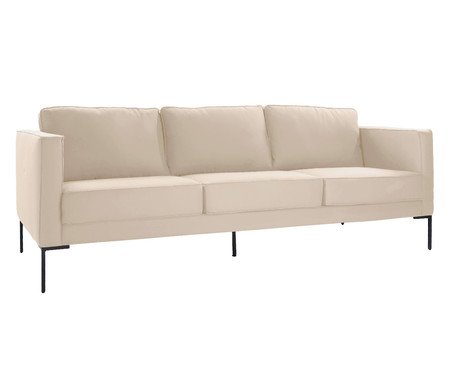 Sofá Ettore 3 Lugares em Tecido Off White | Westwing