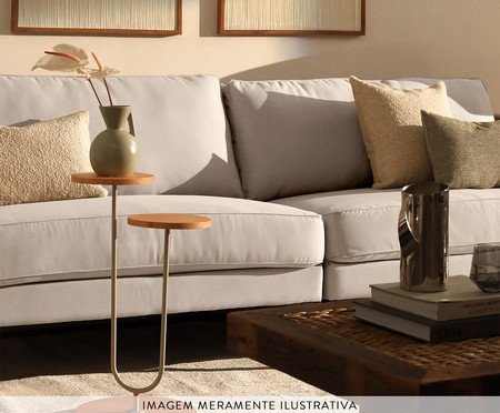 Sofá Ettore 3 Lugares em Tecido Off White | Westwing