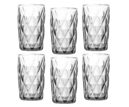 Jogo de Copos Long Drink Diamond Transparente | Westwing