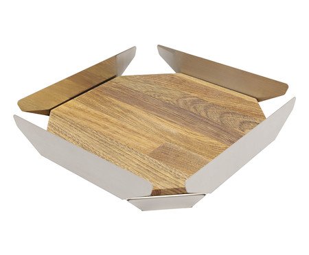 Centro de Mesa em Inox Champanhe Origami | Westwing