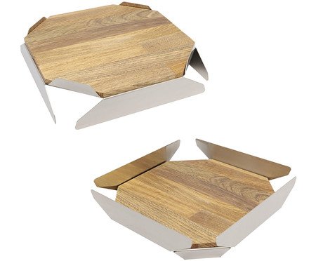 Centro de Mesa em Inox Champanhe Origami | Westwing