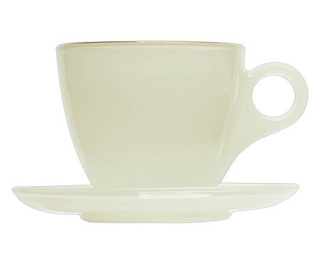 Jogo de Xícaras e Pires com Fio de Ouro Milky | Westwing