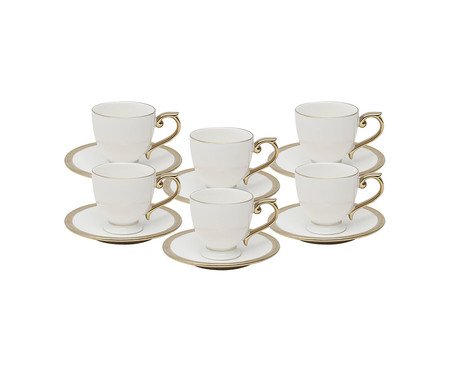 Jogo de Xícaras para Café com Pires Paddy Branco | Westwing