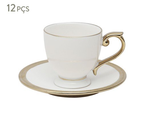 Jogo de Xícaras para Café com Pires Paddy Branco, Branco | WestwingNow