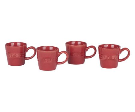 Jogo de Xícaras para Café Vermelho | Westwing