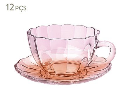 Jogo de Xícaras para Café Peach Dupla Cor | Westwing