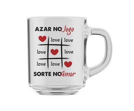 Caneca de Vidro Sorte no Amor