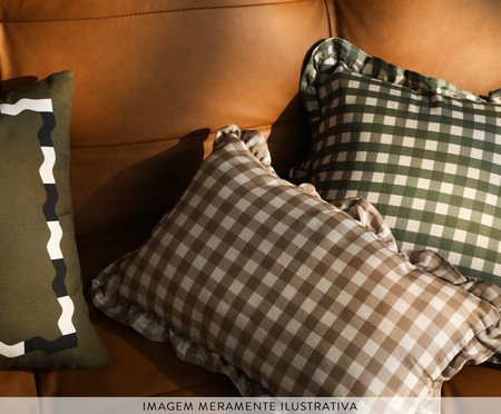 Capa de Almofada Estampada com Babados Vichy Elena Verde | Westwing