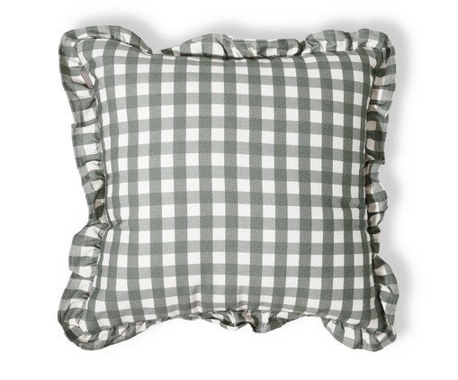 Capa de Almofada Estampada com Babados Vichy Elena Verde, green | WestwingNow