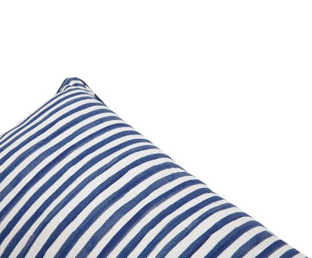 Capa de Almofada Retângular Estampada com Cordonê Listras Sofia Azul | Westwing