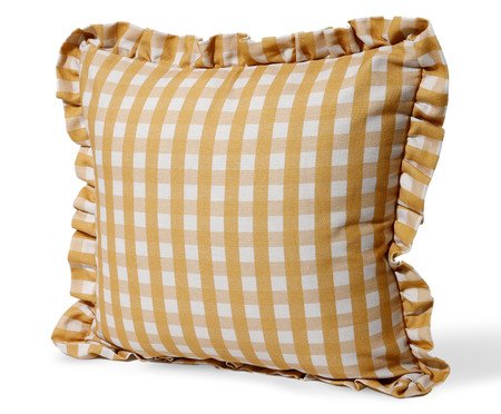 Capa de Almofada Estampada com Babados Vichy Elena Amarelo | Westwing
