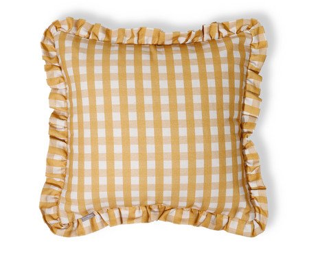 Capa de Almofada Estampada com Babados Vichy Elena Amarelo | Westwing