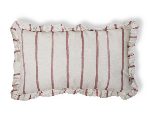 Capa de Almofada Retangular Estampada com Babados Listras Olívia Rosa, white | WestwingNow