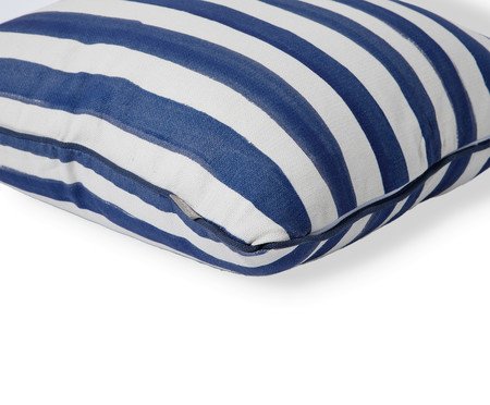 Capa de Almofada Estampada com Cordonê Listras Alice Azul Marinho | Westwing