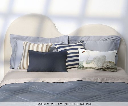 Capa de Almofada Retangular Estampada com Cordonê Cisne Branco | Westwing