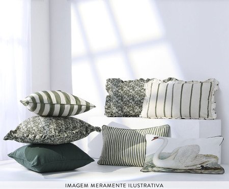 Capa de Almofada Retângular Estampada com Cordonê Cisne Branco | Westwing