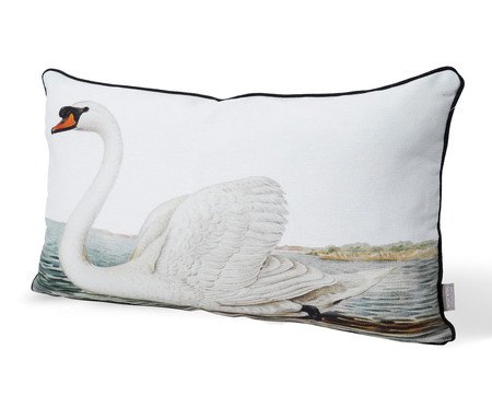 Capa de Almofada Retângular Estampada com Cordonê Cisne Branco | Westwing