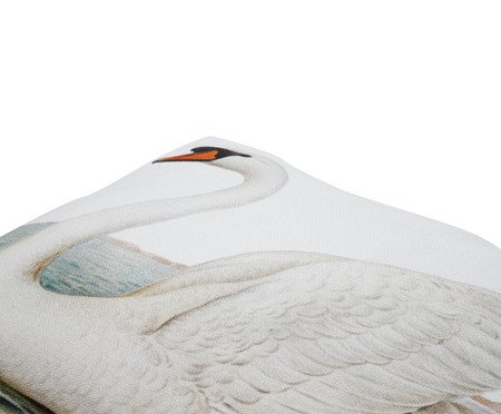 Capa de Almofada Retângular Estampada com Cordonê Cisne Branco | Westwing