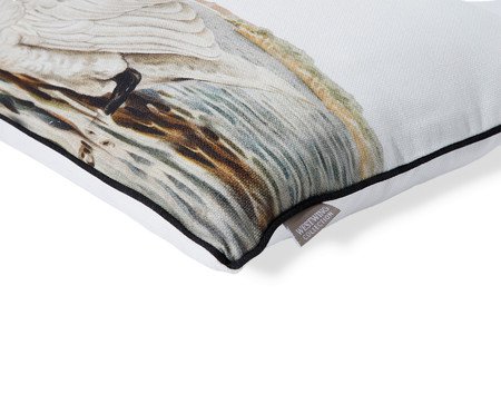 Capa de Almofada Retângular Estampada com Cordonê Cisne Branco | Westwing