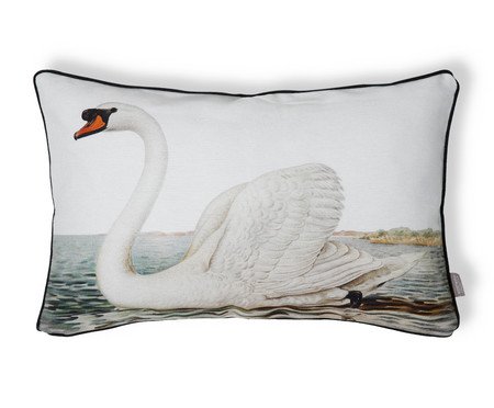 Capa de Almofada Retângular Estampada com Cordonê Cisne Branco | Westwing