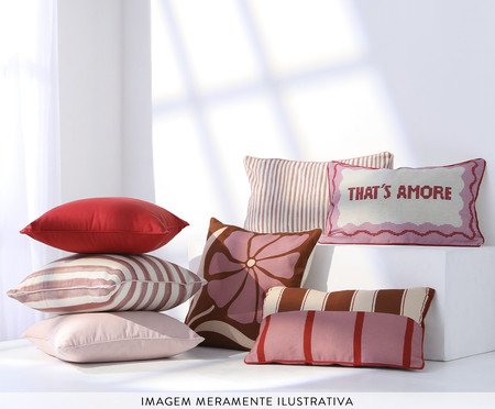 Capa de Almofada Retângular com Cordonê Rosa | Westwing