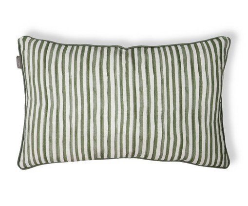 Capa de Almofada Retangular Estampada com Cordonê Listras Sofia Verde, green | WestwingNow