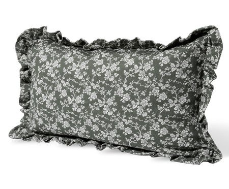 Capa de Almofada Retângular Estampada com Babados Floral Dora Verde | Westwing
