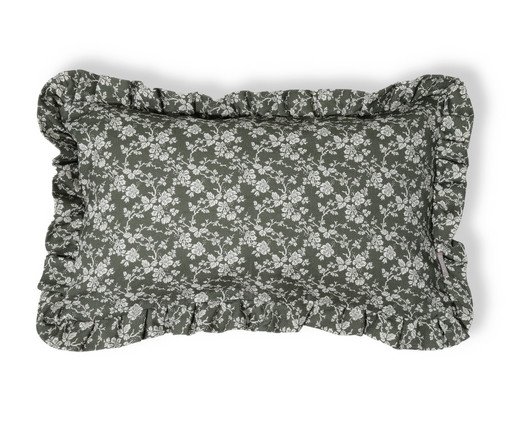 Capa de Almofada Retângular Estampada com Babados Floral Dora Verde, green | WestwingNow