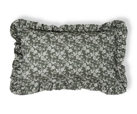 Capa de Almofada Retângular Estampada com Babados Floral Dora Verde | Westwing