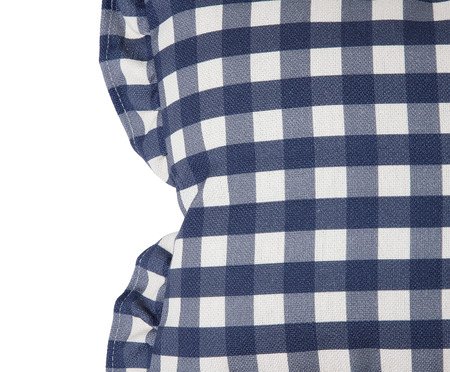 Capa de Almofada Retângular Estampada com Babados Vichy Elena Azul Marinho | Westwing