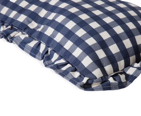 Capa de Almofada Retângular Estampada com Babados Vichy Elena Azul Marinho | Westwing