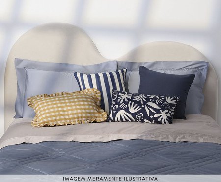 Capa de Almofada Retângular Estampada Floral Henri Azul Marinho | Westwing