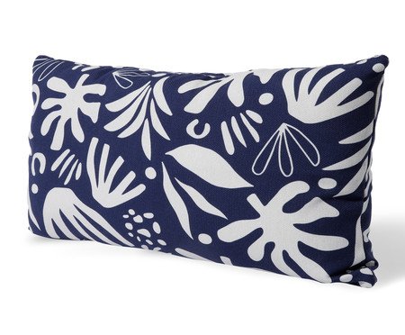 Capa de Almofada Retângular Estampada Floral Henri Azul Marinho | Westwing