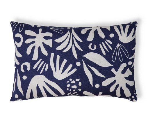 Capa de Almofada Retângular Estampada Floral Henri Azul Marinho, blue | WestwingNow