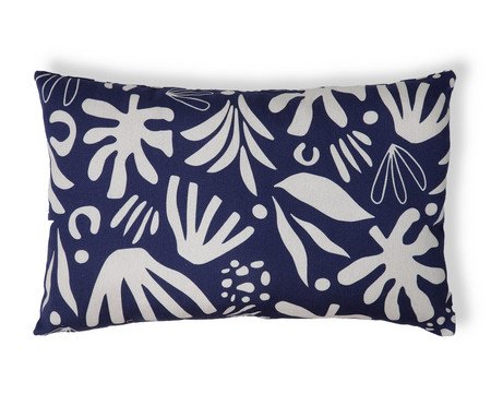 Capa de Almofada Retângular Estampada Floral Henri Azul Marinho | Westwing