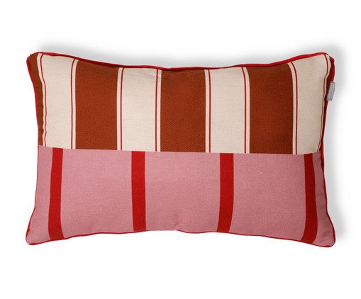Capa de Almofada Retângular Estampada com Cordonê Moyou Colorida, pink | WestwingNow