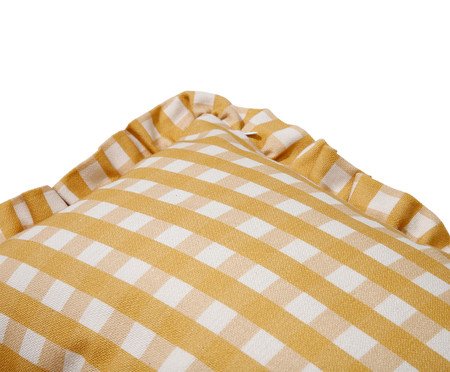 Capa de Almofada Retângular Estampada com Babados Vichy Elena Amarelo | Westwing