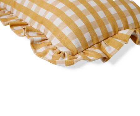 Capa de Almofada Retângular Estampada com Babados Vichy Elena Amarelo | Westwing