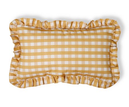 Capa de Almofada Retângular Estampada com Babados Vichy Elena Amarelo | Westwing