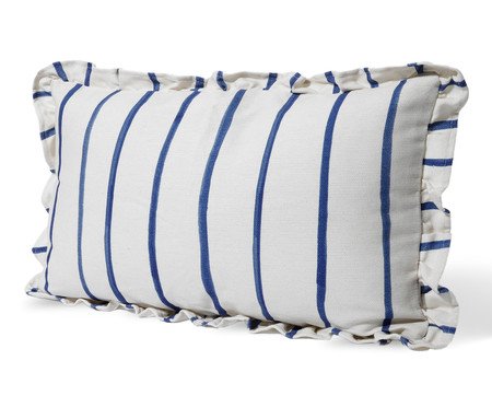 Capa de Almofada Retângular Estampada com Babados Listras Olívia Azul Marinho | Westwing