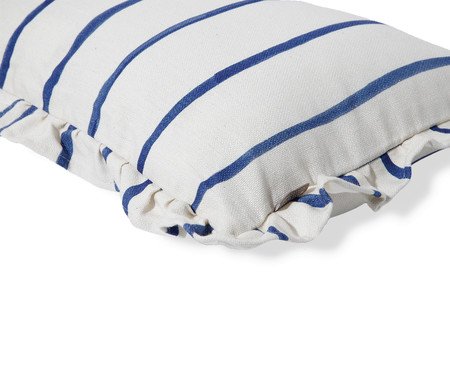 Capa de Almofada Retângular Estampada com Babados Listras Olívia Azul Marinho | Westwing